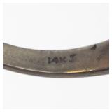 Peridot & Diamond Ring - Sterling Silver - Size 6.5 - Oval Center Stone