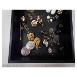 Assorted Costume Jewelry Tray - Earrings, Brooches & Rings