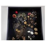 Assorted Costume Jewelry Tray - Earrings, Brooches & Rings