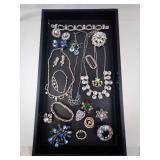 Costume Jewelry Lot - Rhinestone Necklaces, Earrings, Bracelets & Brooches