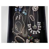 Costume Jewelry Lot - Rhinestone Necklaces, Earrings, Bracelets & Brooches