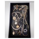 Assorted Costume Jewelry Lot - Necklaces, Bracelets, Watches & Pendants