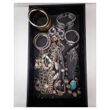 Bracelets & Necklaces Lot - Gold & Silver Tones with Turquoise Pendant