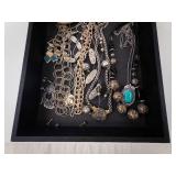 Bracelets & Necklaces Lot - Gold & Silver Tones with Turquoise Pendant