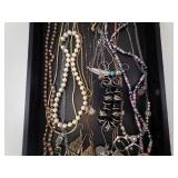 Jewelry Lot - Assorted Necklaces & Bracelets with Pearl-Like Beads, Beaded Chains & Charms