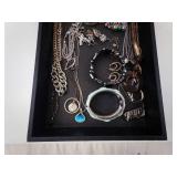 Costume Jewelry Lot - Assorted Necklaces, Bracelets, Earrings & Rings