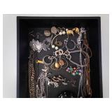 Costume Jewelry Lot - Assorted Necklaces, Bracelets, Earrings & Rings