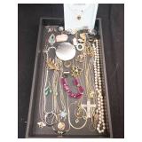 Liz Claiborne From the Heart Ruby Peace Necklace - Costume Jewelry Lot