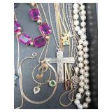 Liz Claiborne From the Heart Ruby Peace Necklace - Costume Jewelry Lot