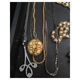 Assorted Costume Jewelry Lot - Necklaces, Bracelets, Earrings & Brooches
