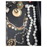 Assorted Costume Jewelry Lot - Necklaces, Bracelets, Earrings & Brooches