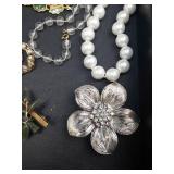 Assorted Costume Jewelry Lot - Necklaces, Bracelets, Earrings & Brooches