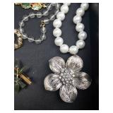 Assorted Costume Jewelry Lot - Necklaces, Bracelets, Earrings & Brooches