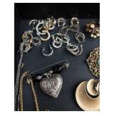Assorted Costume Jewelry Lot - Necklaces, Bracelets, Earrings & Brooches