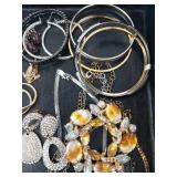 Costume Jewelry Lot - Mixed Necklaces, Bracelets & Earrings
