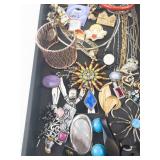 Costume Jewelry Lot - Necklaces, Pins, Bracelets, Rings & Brooches