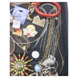 Costume Jewelry Lot - Necklaces, Pins, Bracelets, Rings & Brooches