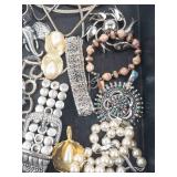 Costume Jewelry Lot - Necklaces, Bracelets & Pearls, Turquoise Accents