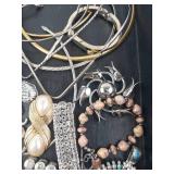 Costume Jewelry Lot - Necklaces, Bracelets & Pearls, Turquoise Accents