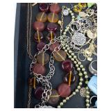 Costume Jewelry Lot - Assorted Necklaces, Bracelets & Earrings