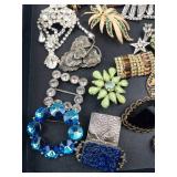Vintage Costume Jewelry Lot - Earrings, Brooches, Bracelets, Rings