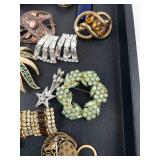 Vintage Costume Jewelry Lot - Earrings, Brooches, Bracelets, Rings