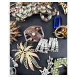 Vintage Costume Jewelry Lot - Earrings, Brooches, Bracelets, Rings