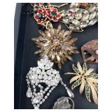 Vintage Costume Jewelry Lot - Earrings, Brooches, Bracelets, Rings