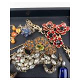 Vintage Costume Jewelry Lot - Earrings, Brooches, Bracelets, Rings