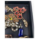 Vintage Costume Jewelry Lot - Earrings, Brooches, Bracelets, Rings