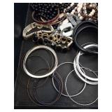 Assorted Costume Jewelry Bracelets & Bangles Lot - Beaded, Pearl & Wood Accents