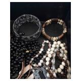 Assorted Costume Jewelry Bracelets & Bangles Lot - Beaded, Pearl & Wood Accents