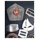 Assorted Belt Buckles & Costume Accessories Lot - Vintage Fashion Hardware