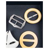 Assorted Belt Buckles & Costume Accessories Lot - Vintage Fashion Hardware