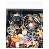 Costume Jewelry Lot - Assorted Earrings, Necklaces, Bracelets & Charms