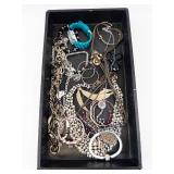 Assorted Costume Jewelry Lot - Bracelets, Necklaces, Charms & Turquoise Watch