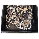 Assorted Costume Jewelry Lot - Bracelets, Necklaces, Charms & Turquoise Watch