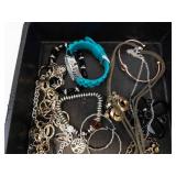 Assorted Costume Jewelry Lot - Bracelets, Necklaces, Charms & Turquoise Watch