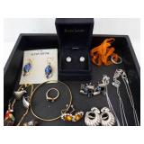 Alexis Bittar & Costume Jewelry Lot - Earrings, Bracelets, Rings & Turquoise Beads