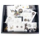 Assorted Fashion Jewelry Lot - Earrings, Rings, Brooches & Pins