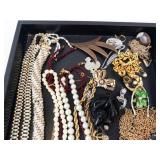 Assorted Costume Jewelry Lot - Pearl Necklaces, Gold Chains & Charms