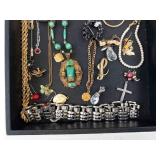 Assorted Costume Jewelry Lot - Necklaces, Bracelets, Pins, Brooches & Pearls