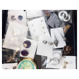 Assorted Costume Jewelry Lot - Earrings, Rings, Bracelets, Pendants
