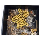 Assorted Costume Jewelry Lot - Pearls, Chains, Rings, Earrings, Brooches