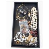 Assorted Jewelry Lot - Necklaces, Earrings, Rings & Pins