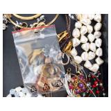 Assorted Jewelry Lot - Necklaces, Earrings, Rings & Pins