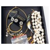 Assorted Jewelry Lot - Necklaces, Earrings, Rings & Pins