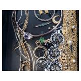 Gold & Silver-Tone Jewelry Lot - Necklaces, Bracelets, Rings & Earrings