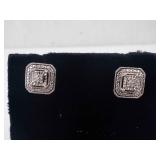 Diamond Sterling Stud Earrings - 925