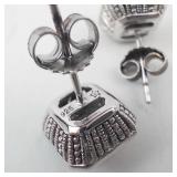 Diamond Sterling Stud Earrings - 925